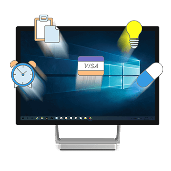 windows desktop with lots of indicators