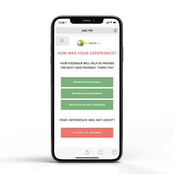 phone with review request displayed