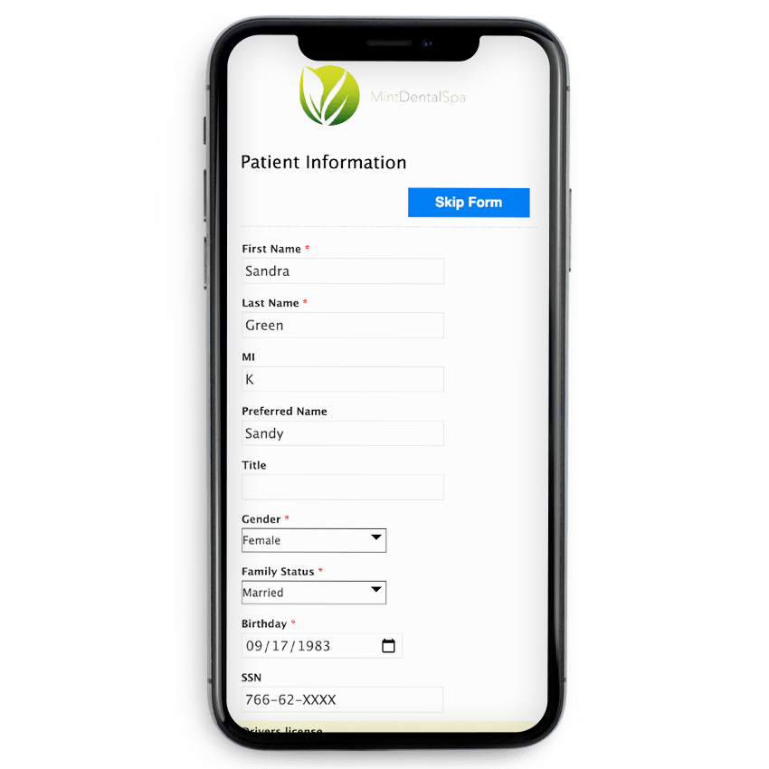 Online New Dental Patient Intake Form Screen 02