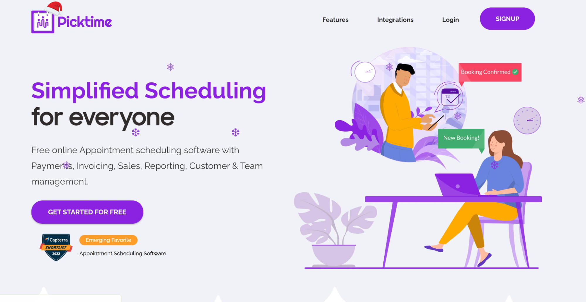 Picktime Scheduling Software Home Page