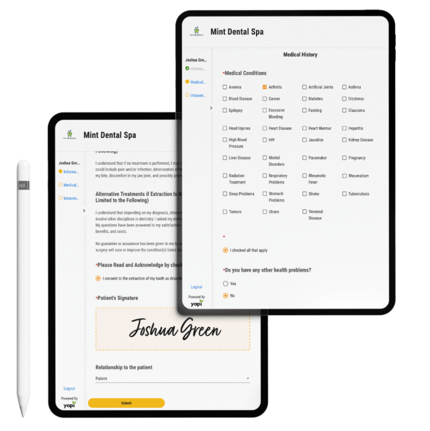 Yapi-Online-Dental-Forms-iPad-Medical-History
