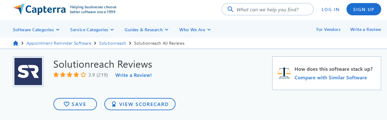 Solutionreach REVIEW AND RATING ON Capterra