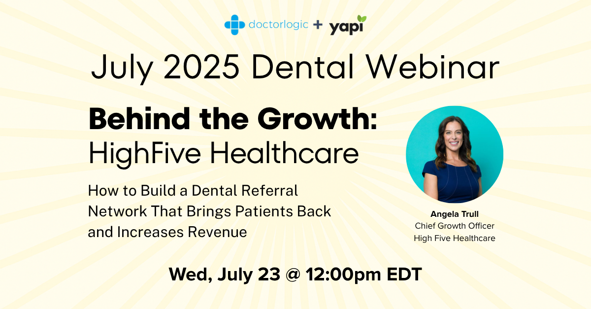 Flyer for July 2025 Webinar event for Yapi & DoctorLogic